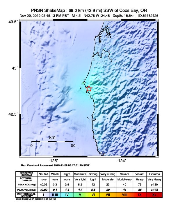 ShakeMap Intensity Thumbnail